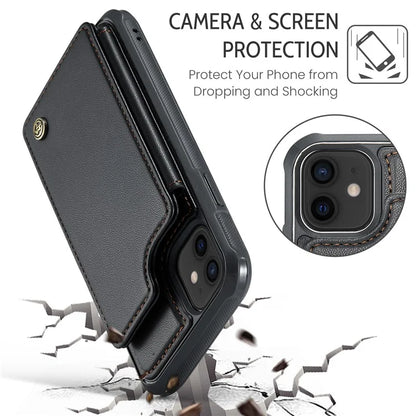CASEME C22 Series for iPhone 12 / 12 Pro Case RFID Blocking Phone Cover with 4 Card Slots