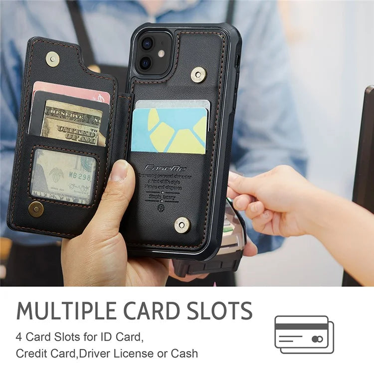 CASEME C22 Series for iPhone 12 / 12 Pro Case RFID Blocking Phone Cover with 4 Card Slots