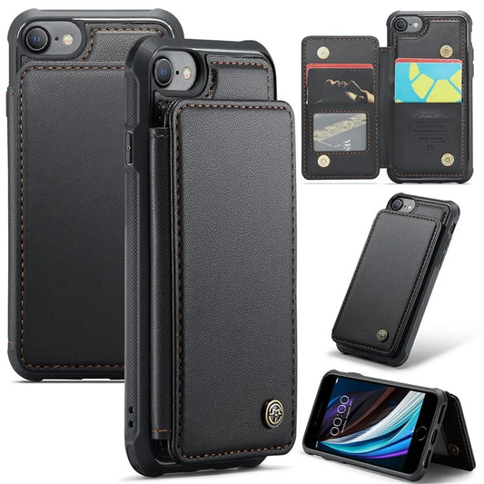 CASEME C22 Series for iPhone 6 / 6s / 7 / 8 / SE (2020) / SE (2022) Case Card Holder Phone Kickstand Cover