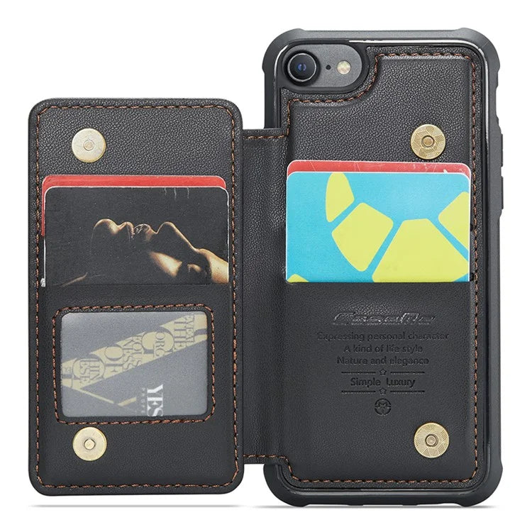 CASEME C22 Series for iPhone 6 / 6s / 7 / 8 / SE (2020) / SE (2022) Case Card Holder Phone Kickstand Cover