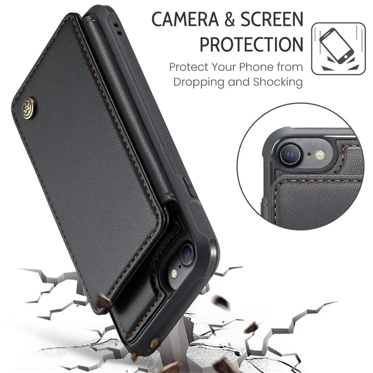 CASEME C22 Series for iPhone 6 / 6s / 7 / 8 / SE (2020) / SE (2022) Case Card Holder Phone Kickstand Cover