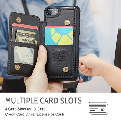 CASEME C22 Series for iPhone 6 / 6s / 7 / 8 / SE (2020) / SE (2022) Case Card Holder Phone Kickstand Cover