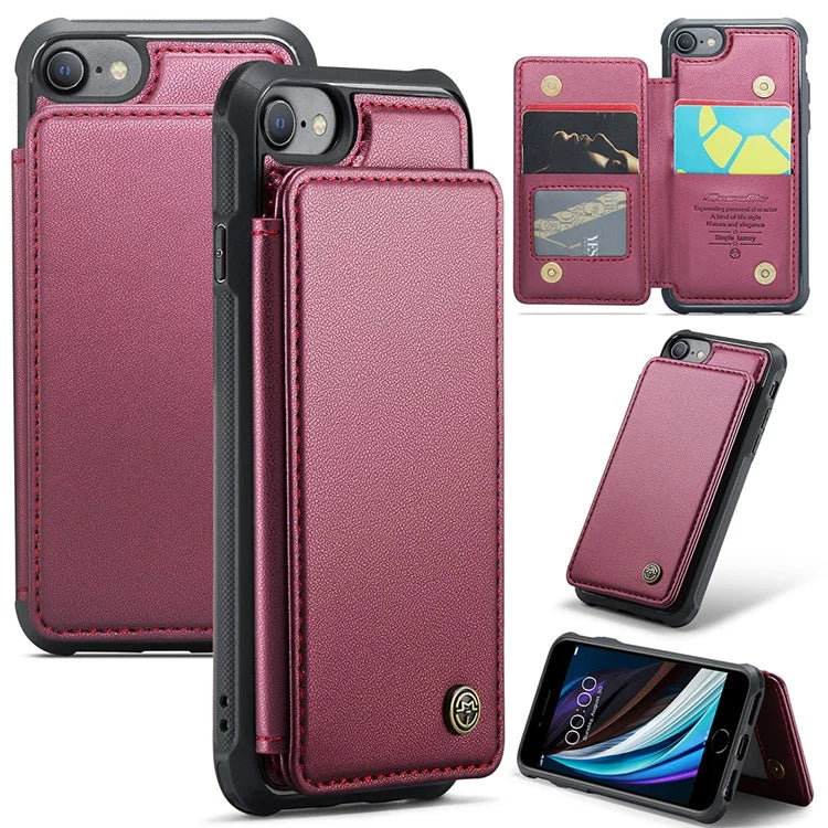 CASEME C22 Series for iPhone 6 / 6s / 7 / 8 / SE (2020) / SE (2022) Case Card Holder Phone Kickstand Cover
