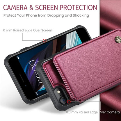 CASEME C22 Series for iPhone 6 / 6s / 7 / 8 / SE (2020) / SE (2022) Case Card Holder Phone Kickstand Cover