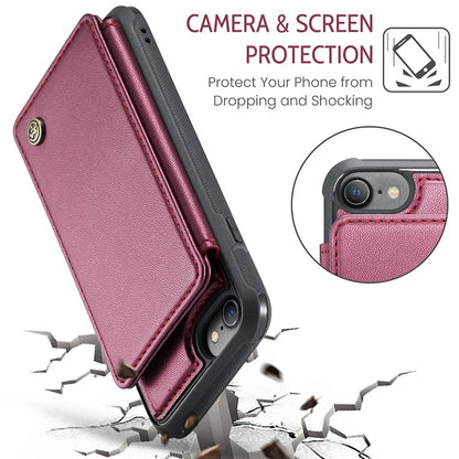 CASEME C22 Series for iPhone 6 / 6s / 7 / 8 / SE (2020) / SE (2022) Case Card Holder Phone Kickstand Cover