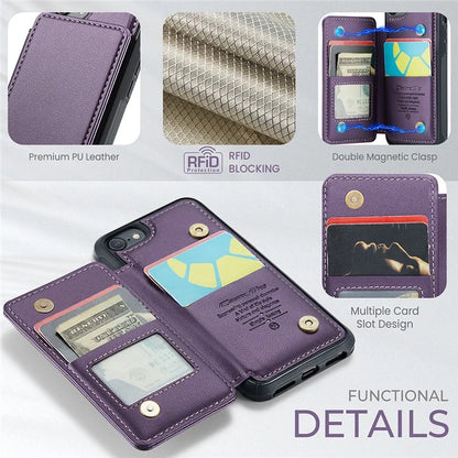 CASEME C22 Series for iPhone 6 / 6s / 7 / 8 / SE (2020) / SE (2022) Case Card Holder Phone Kickstand Cover
