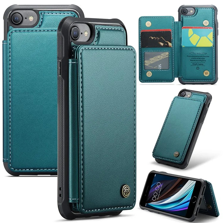 CASEME C22 Series for iPhone 6 / 6s / 7 / 8 / SE (2020) / SE (2022) Case Card Holder Phone Kickstand Cover