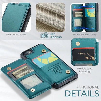 CASEME C22 Series for iPhone 6 / 6s / 7 / 8 / SE (2020) / SE (2022) Case Card Holder Phone Kickstand Cover