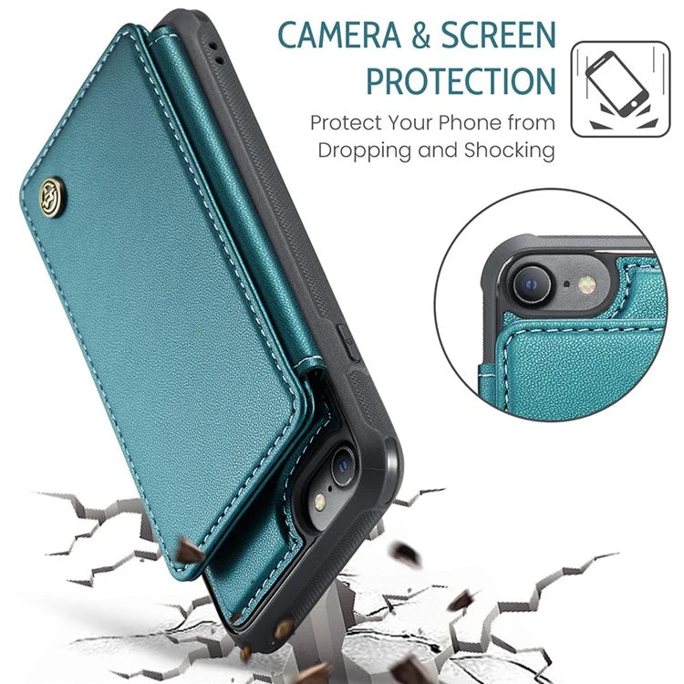 CASEME C22 Series for iPhone 6 / 6s / 7 / 8 / SE (2020) / SE (2022) Case Card Holder Phone Kickstand Cover