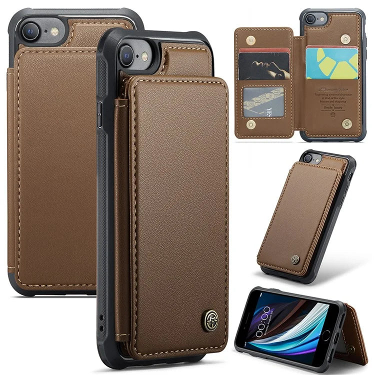 CASEME C22 Series for iPhone 6 / 6s / 7 / 8 / SE (2020) / SE (2022) Case Card Holder Phone Kickstand Cover