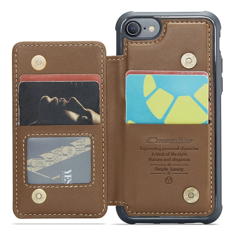CASEME C22 Series for iPhone 6 / 6s / 7 / 8 / SE (2020) / SE (2022) Case Card Holder Phone Kickstand Cover