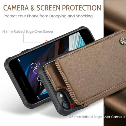 CASEME C22 Series for iPhone 6 / 6s / 7 / 8 / SE (2020) / SE (2022) Case Card Holder Phone Kickstand Cover