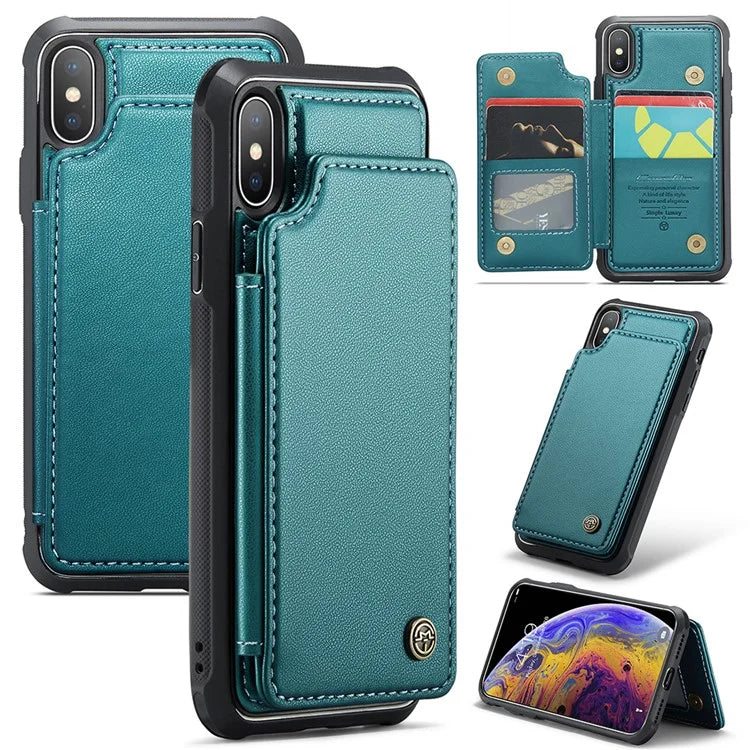 CASEME C22 Series for iPhone XS Max 6.5 inch Case PU+TPU RFID Blocking Phone Cover