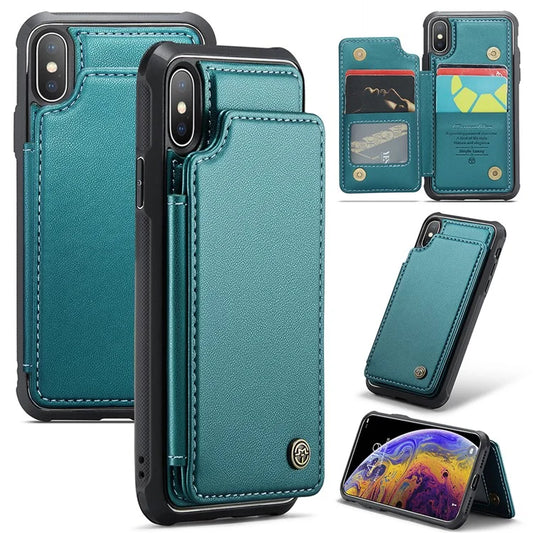 CASEME C22 Series for iPhone XS Max 6.5 inch Case PU+TPU RFID Blocking Phone Cover