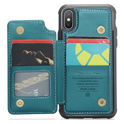 CASEME C22 Series for iPhone XS Max 6.5 inch Case PU+TPU RFID Blocking Phone Cover