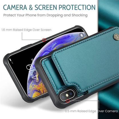 CASEME C22 Series for iPhone XS Max 6.5 inch Case PU+TPU RFID Blocking Phone Cover