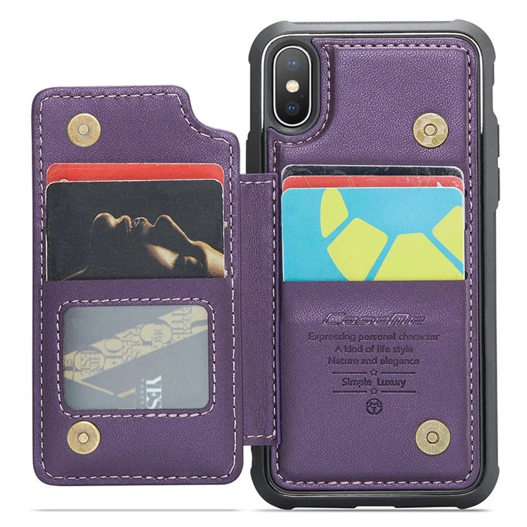 CASEME C22 Series for iPhone XS Max 6.5 inch Case PU+TPU RFID Blocking Phone Cover