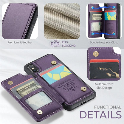 CASEME C22 Series for iPhone XS Max 6.5 inch Case PU+TPU RFID Blocking Phone Cover