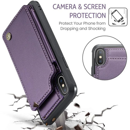 CASEME C22 Series for iPhone XS Max 6.5 inch Case PU+TPU RFID Blocking Phone Cover