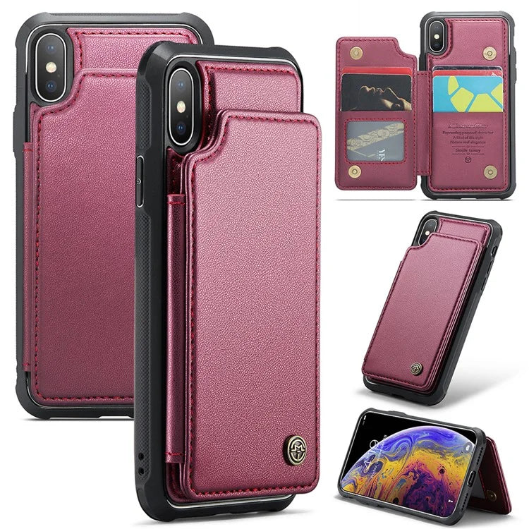 CASEME C22 Series for iPhone XS Max 6.5 inch Case PU+TPU RFID Blocking Phone Cover
