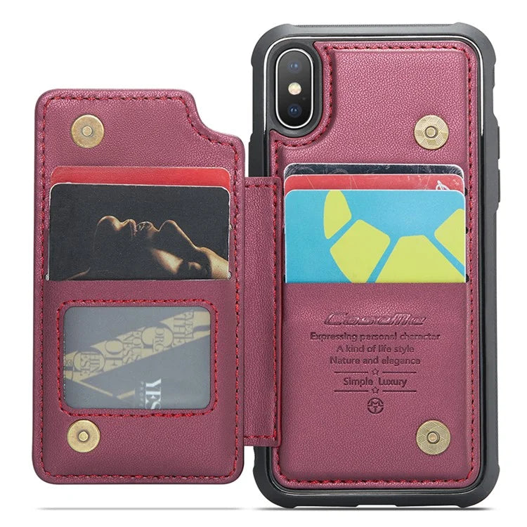 CASEME C22 Series for iPhone XS Max 6.5 inch Case PU+TPU RFID Blocking Phone Cover