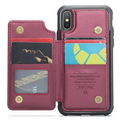 CASEME C22 Series for iPhone XS Max 6.5 inch Case PU+TPU RFID Blocking Phone Cover