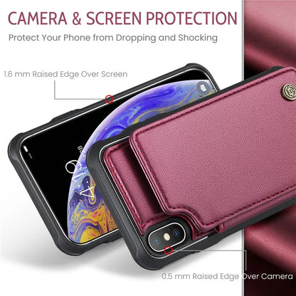 CASEME C22 Series for iPhone XS Max 6.5 inch Case PU+TPU RFID Blocking Phone Cover