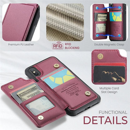 CASEME C22 Series for iPhone XS Max 6.5 inch Case PU+TPU RFID Blocking Phone Cover