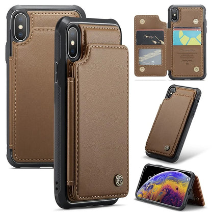 CASEME C22 Series for iPhone XS Max 6.5 inch Case PU+TPU RFID Blocking Phone Cover