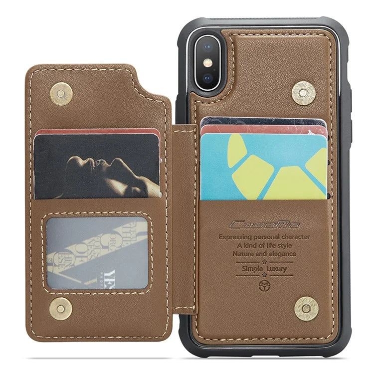 CASEME C22 Series for iPhone XS Max 6.5 inch Case PU+TPU RFID Blocking Phone Cover