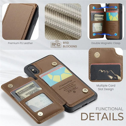 CASEME C22 Series for iPhone XS Max 6.5 inch Case PU+TPU RFID Blocking Phone Cover