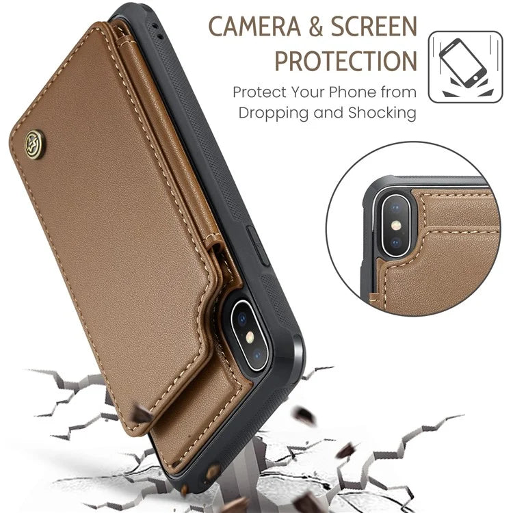 CASEME C22 Series for iPhone XS Max 6.5 inch Case PU+TPU RFID Blocking Phone Cover