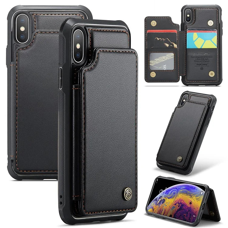CASEME C22 Series for iPhone XS Max 6.5 inch Case PU+TPU RFID Blocking Phone Cover