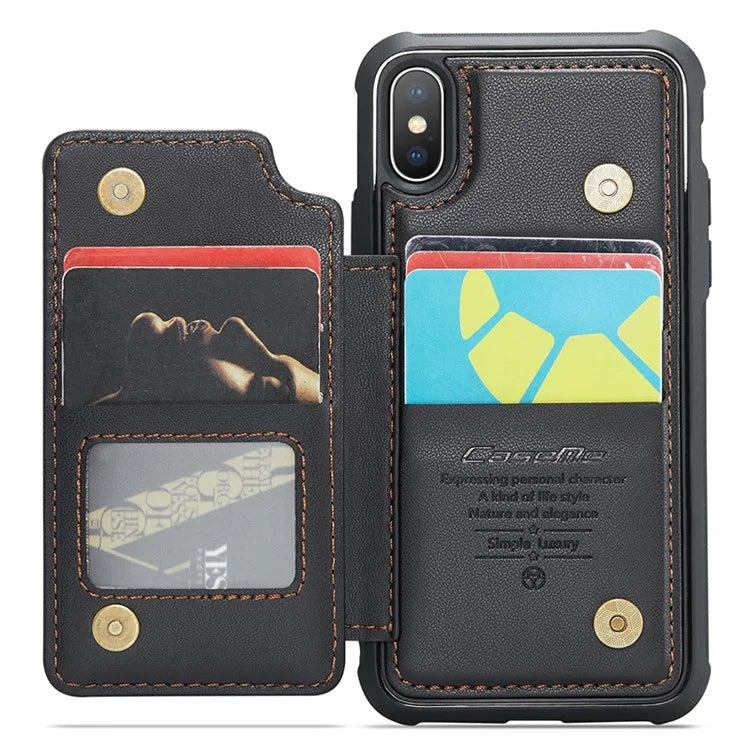 CASEME C22 Series for iPhone XS Max 6.5 inch Case PU+TPU RFID Blocking Phone Cover