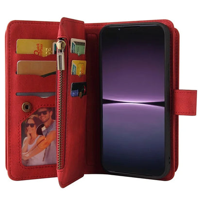 KT Multi-Functional Series-2 For Sony Xperia 1 V Case Zipper Leather Wallet Phone Protector