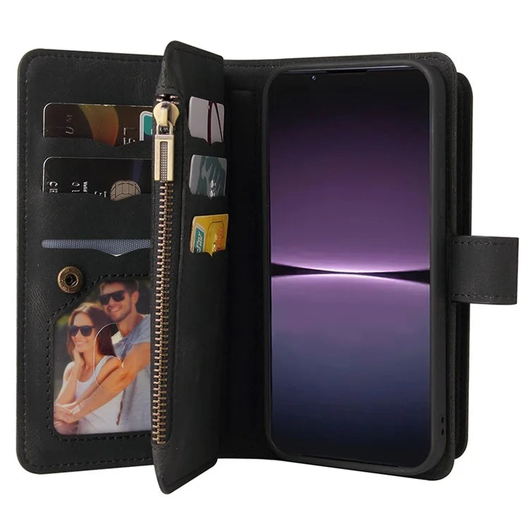 KT Multi-Functional Series-2 For Sony Xperia 1 V Case Zipper Leather Wallet Phone Protector