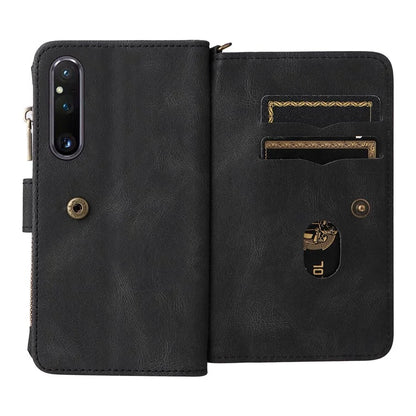 KT Multi-Functional Series-2 For Sony Xperia 1 V Case Zipper Leather Wallet Phone Protector