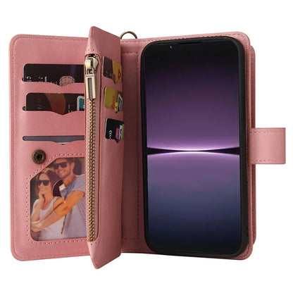 KT Multi-Functional Series-2 For Sony Xperia 1 V Case Zipper Leather Wallet Phone Protector