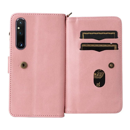 KT Multi-Functional Series-2 For Sony Xperia 1 V Case Zipper Leather Wallet Phone Protector