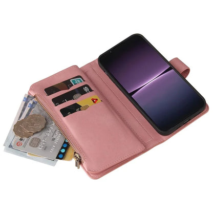 KT Multi-Functional Series-2 For Sony Xperia 1 V Case Zipper Leather Wallet Phone Protector