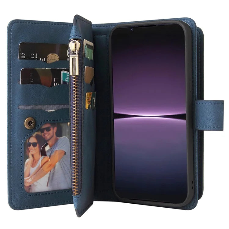 KT Multi-Functional Series-2 For Sony Xperia 1 V Case Zipper Leather Wallet Phone Protector