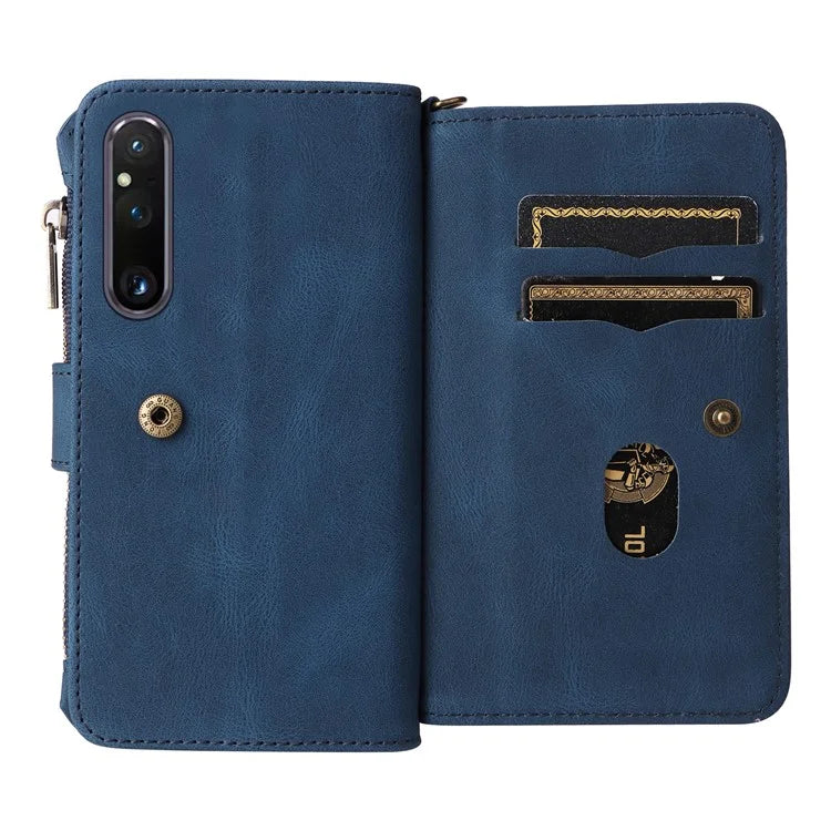 KT Multi-Functional Series-2 For Sony Xperia 1 V Case Zipper Leather Wallet Phone Protector