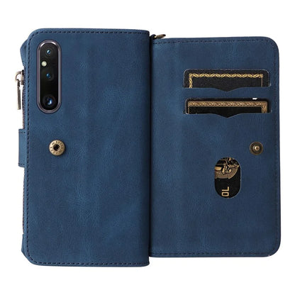 KT Multi-Functional Series-2 For Sony Xperia 1 V Case Zipper Leather Wallet Phone Protector
