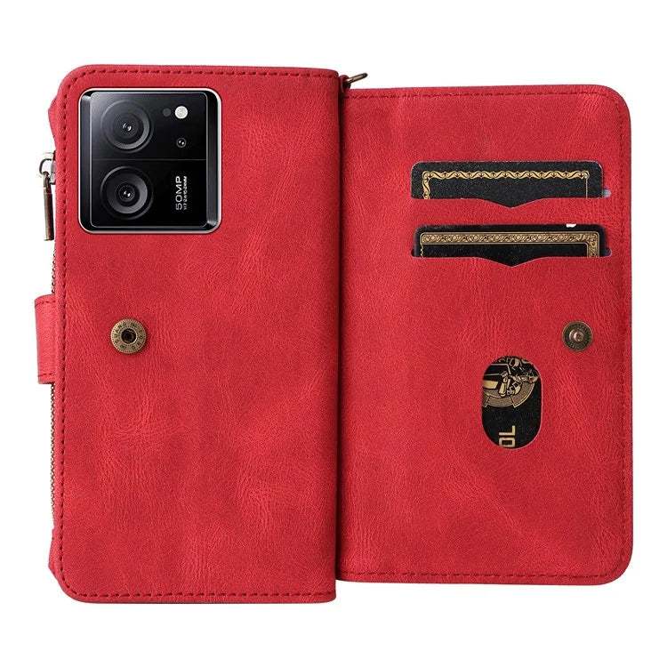 KT Multi-Functional Series-2 For Xiaomi 13T / 13T Pro / Redmi K60 Ultra Case Zipper Anti-scratch Cell Phone Cover