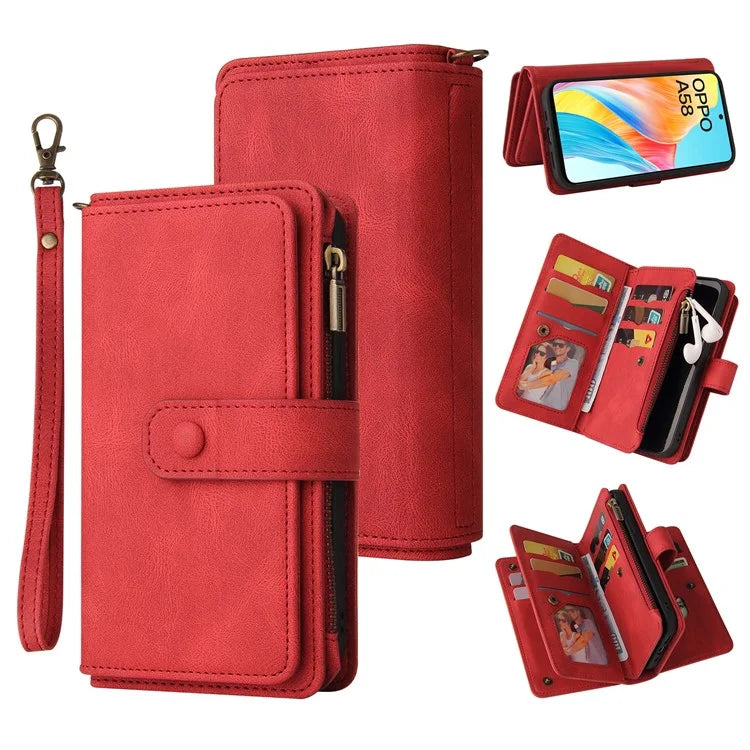 KT Multi-Functional Series-2 For Oppo A58 4G Case Skin-touch Leather Wallet Phone Protector