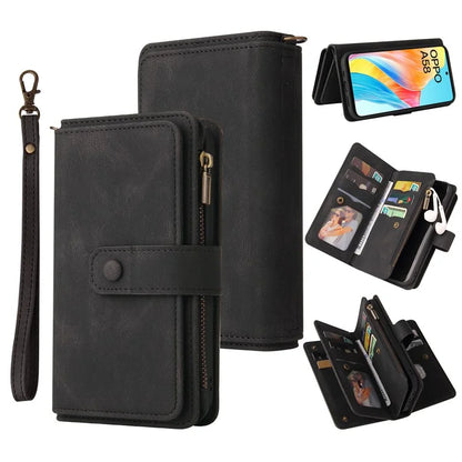 KT Multi-Functional Series-2 For Oppo A58 4G Case Skin-touch Leather Wallet Phone Protector
