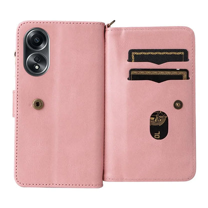 KT Multi-Functional Series-2 For Oppo A58 4G Case Skin-touch Leather Wallet Phone Protector