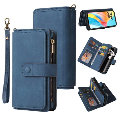 KT Multi-Functional Series-2 For Oppo A58 4G Case Skin-touch Leather Wallet Phone Protector