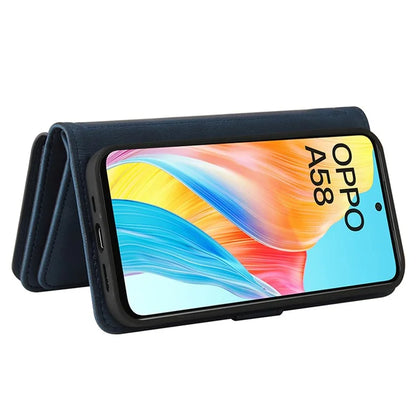 KT Multi-Functional Series-2 For Oppo A58 4G Case Skin-touch Leather Wallet Phone Protector