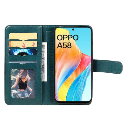 KT Multi-functional Series-1 For Oppo A58 4G Case Leather Stand Cover with Multiple Card Slots